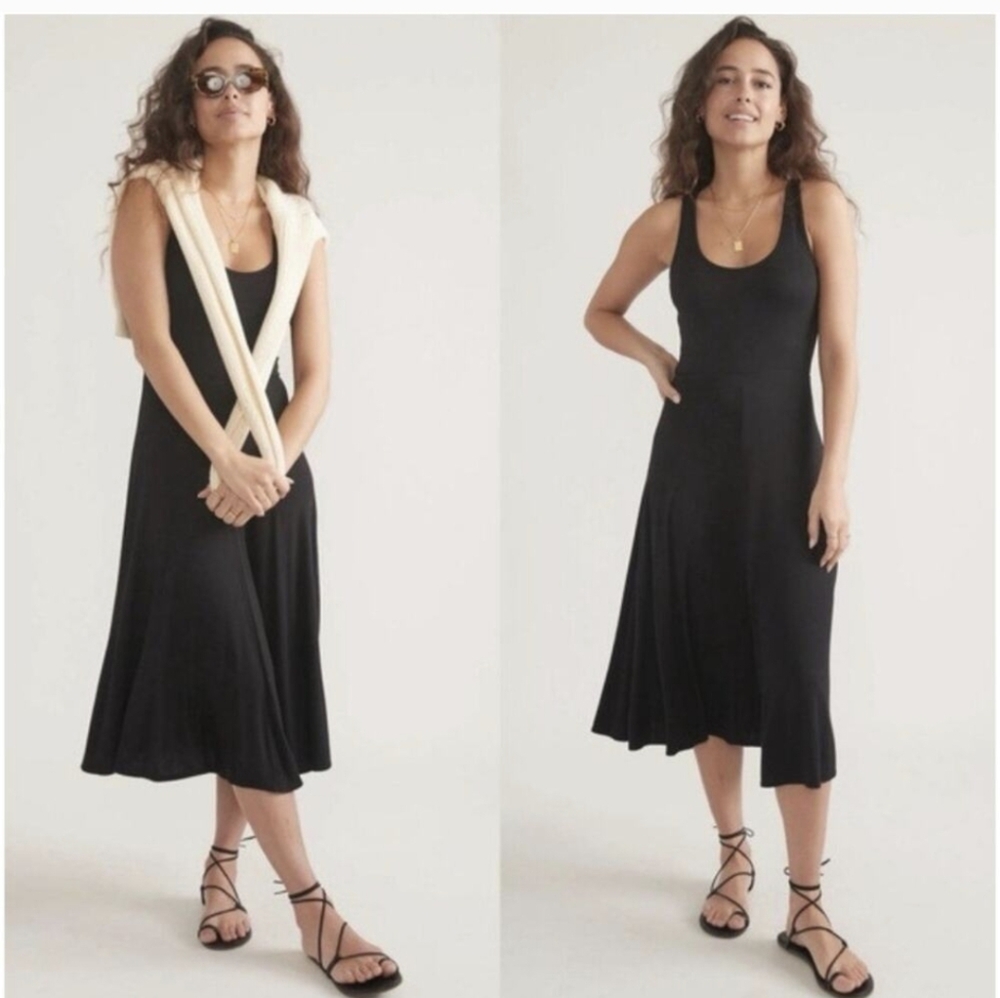 Marine Layer Black Midi Dress